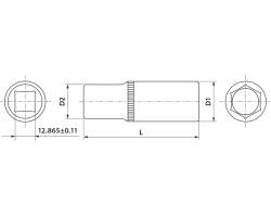 Головка торцевая глубокая 1/2"DR, 10 мм, FS11210